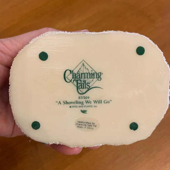 Vintage Fitz and Floyd Charming Tails "A Shoveling We Will Go" Christmas Mouse - Picture 4 of 5